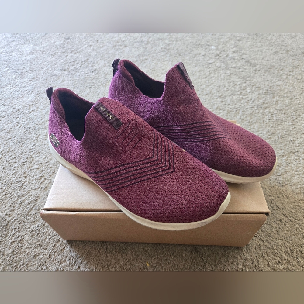 Skechers Maroon Slip-On Sneakers